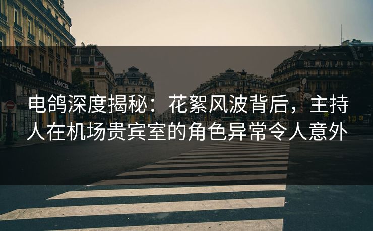 电鸽深度揭秘：花絮风波背后，主持人在机场贵宾室的角色异常令人意外