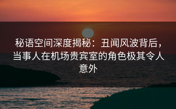 秘语空间深度揭秘：丑闻风波背后，当事人在机场贵宾室的角色极其令人意外