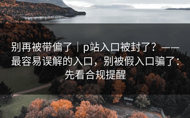 别再被带偏了|p站入口被封了?——最容易误解的入口,别被假入口骗了:先看合规提醒
